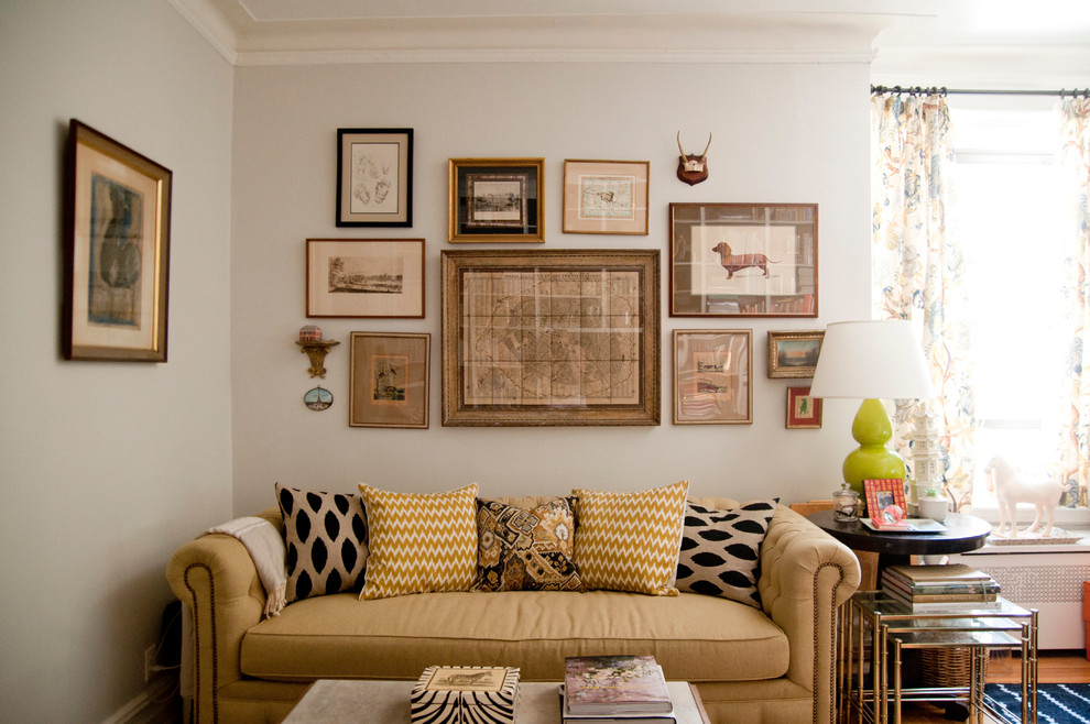 Inspiration for an eclectic enclosed living room remodel in New York