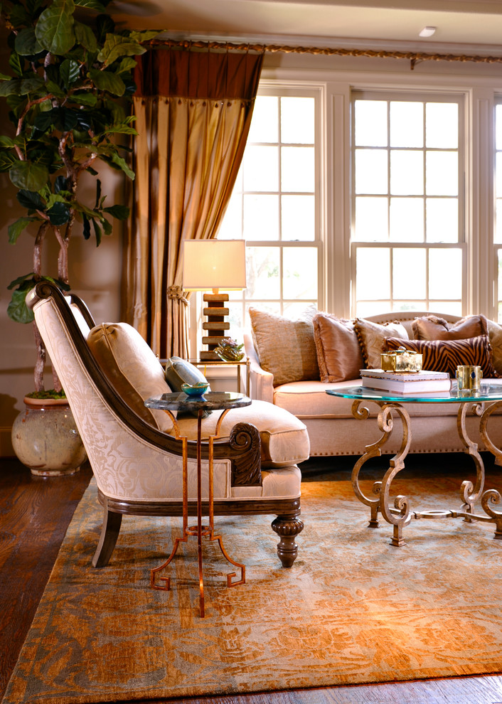 Elegant living room photo in Dallas