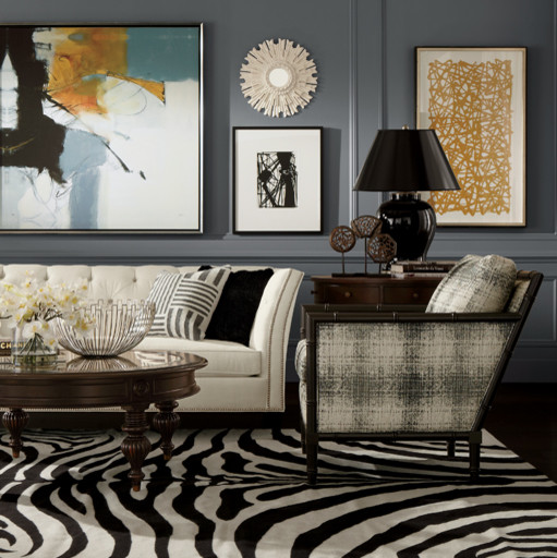 Example of an eclectic living room design in Jacksonville