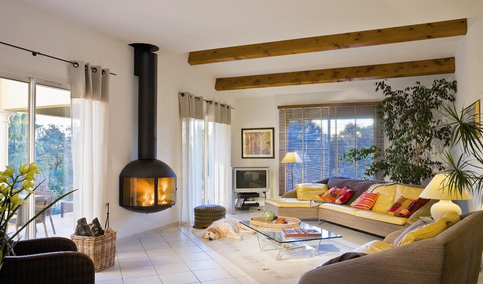This is an example of a contemporary living room in Devon.