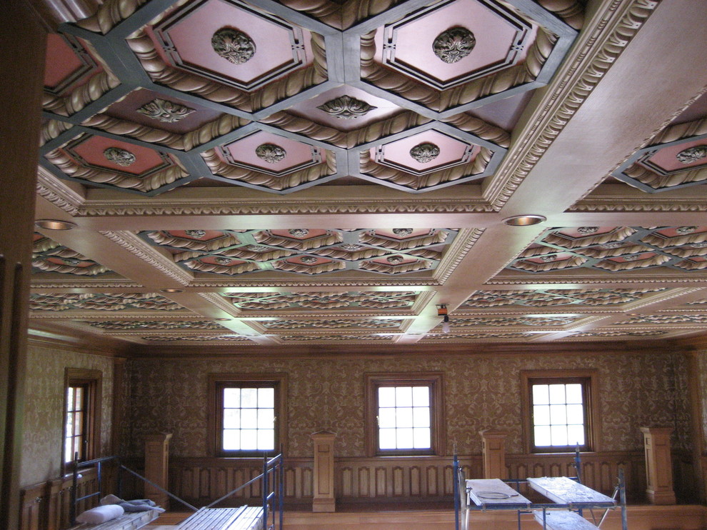 Diseño de salón tradicional grande