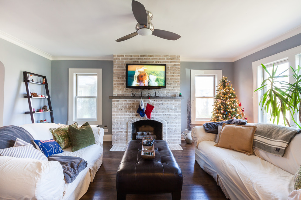 Elm 1st Floor in Elmhurst Farmhouse Living Room Chicago