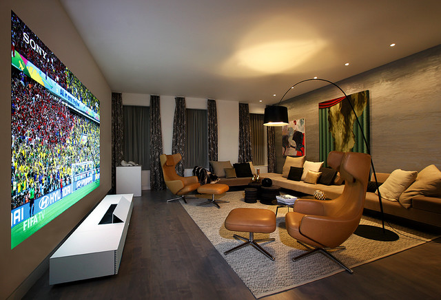 Entertainment Living Room" designed by ddc for Sony 4K Ultra Short Throw  Projec - Modern - Living Room - New York - by Sony | Houzz IE