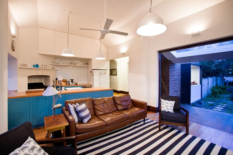 Rustikales Wohnzimmer in Sydney