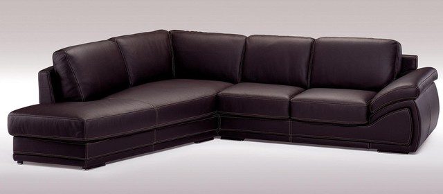 Mushroom Color Sectional Sofa in Top Grain Italian Leather