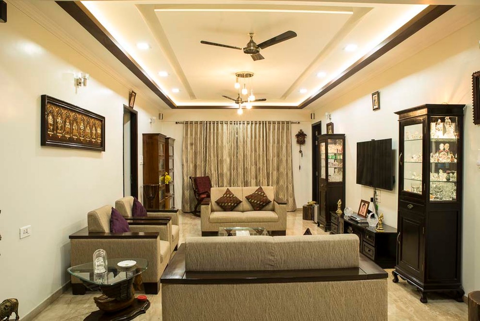 Ethnic apartment interiors - Indian - Living Room - Pune - by Shreela ...