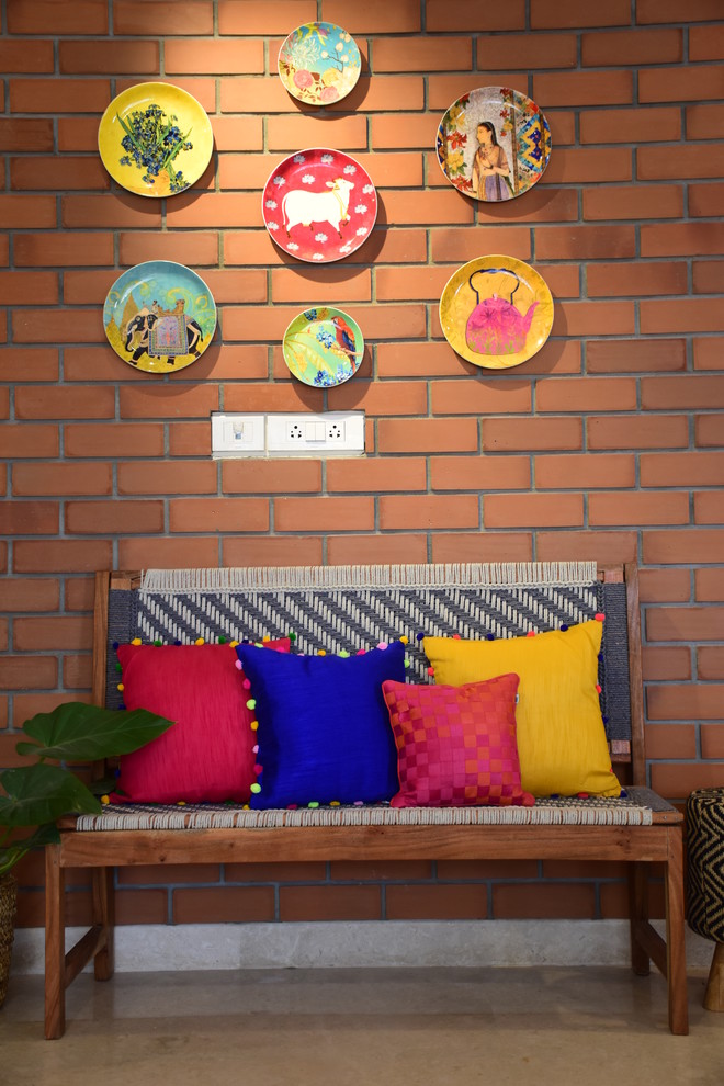 Photo of a world-inspired living room in Bengaluru.