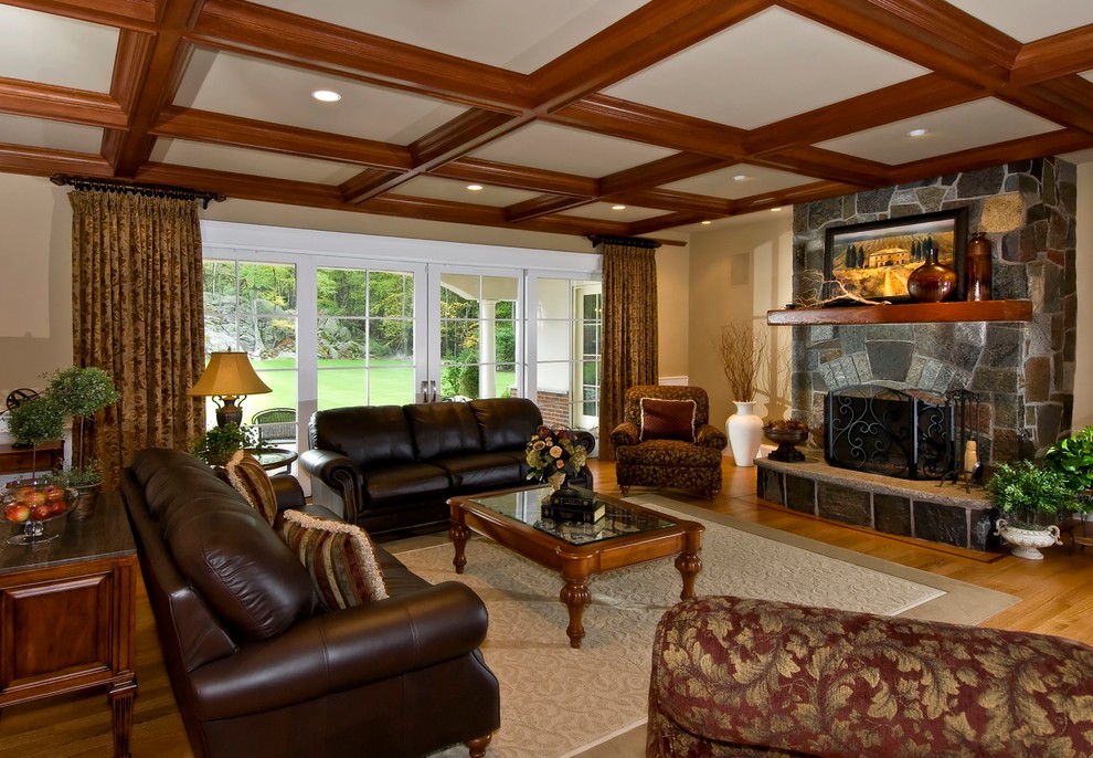 European Custom Home Traditional Living Room Boston by Boston