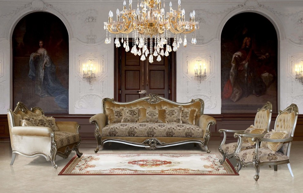 Свежая идея для дизайна: гостиная комната в викторианском стиле - отличное фото интерьера