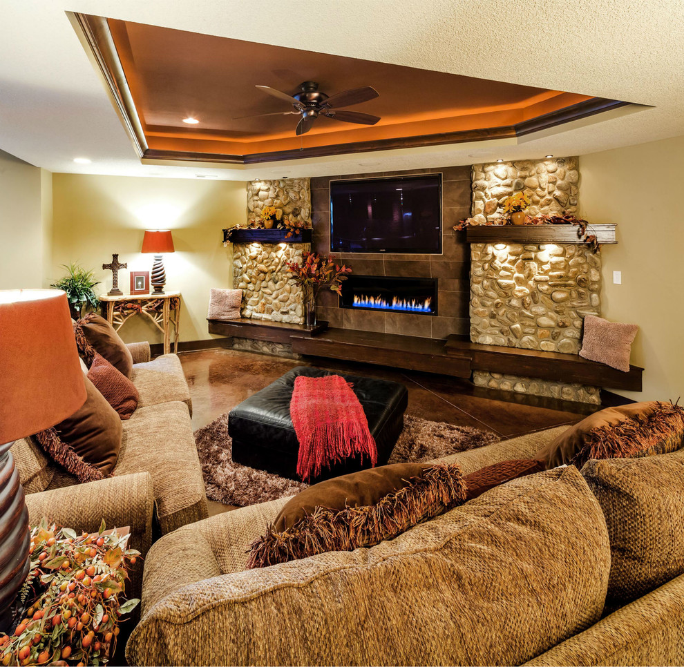 Elegant living room photo in Kansas City