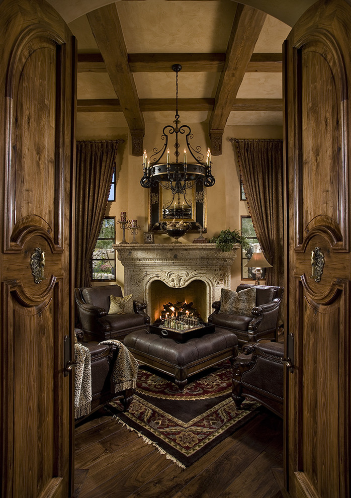 Example of a tuscan living room design in Phoenix