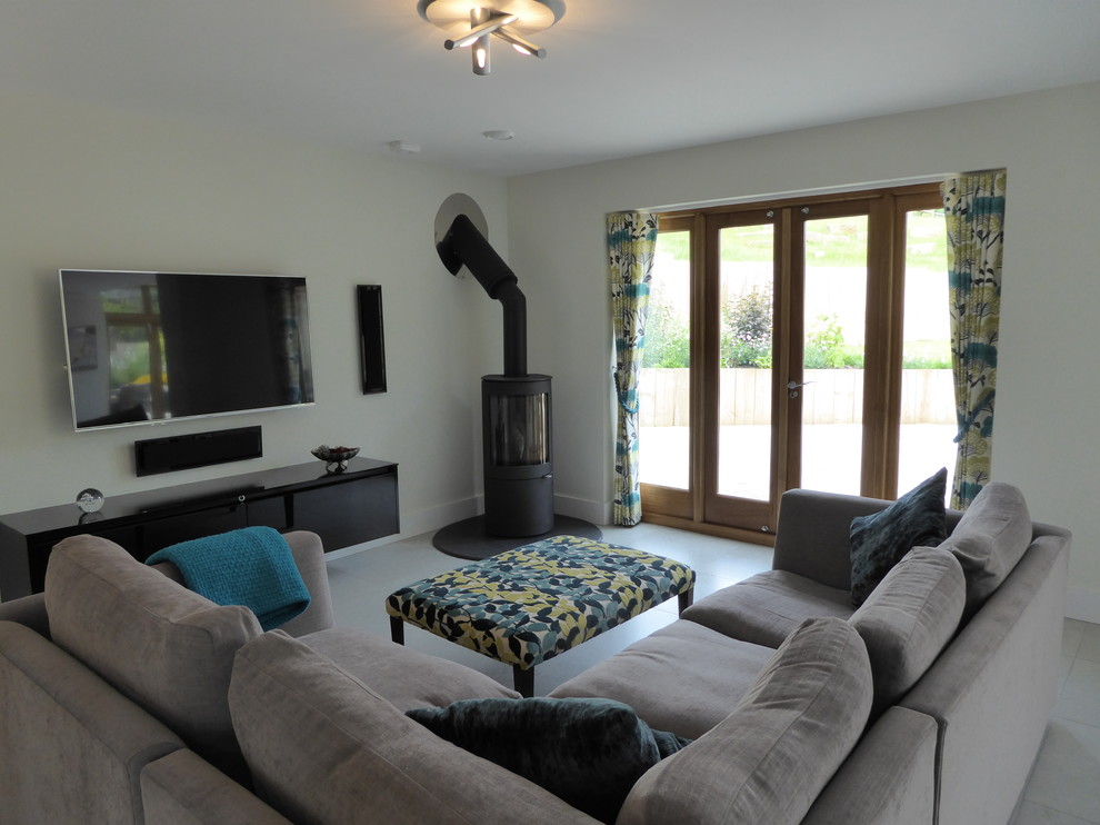 This is an example of a contemporary living room in Sussex.