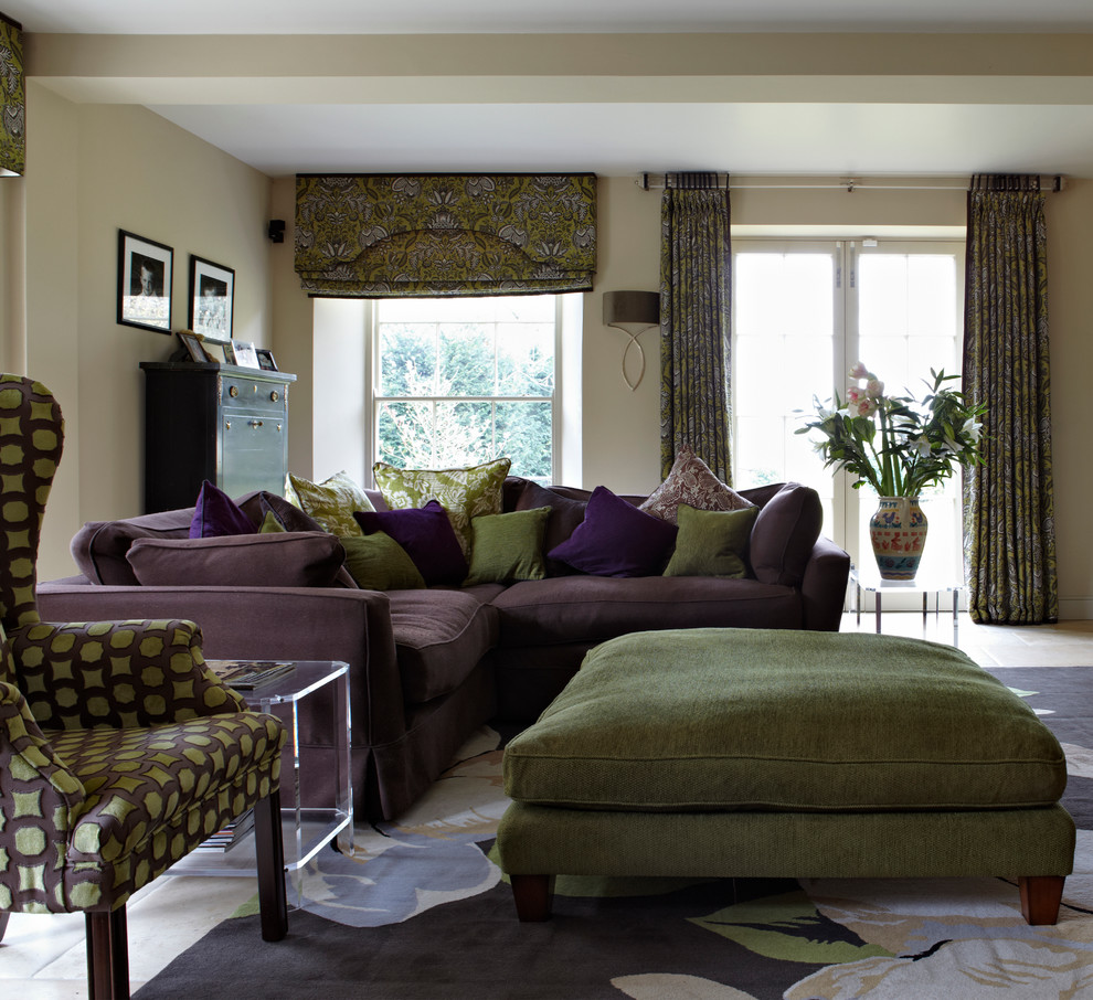 Inspiration for a medium sized contemporary living room in Dorset with beige walls and painted wood flooring.