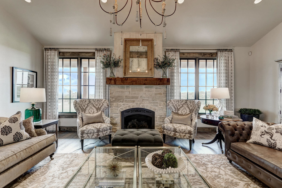 Design ideas for a country living room in Oklahoma City.