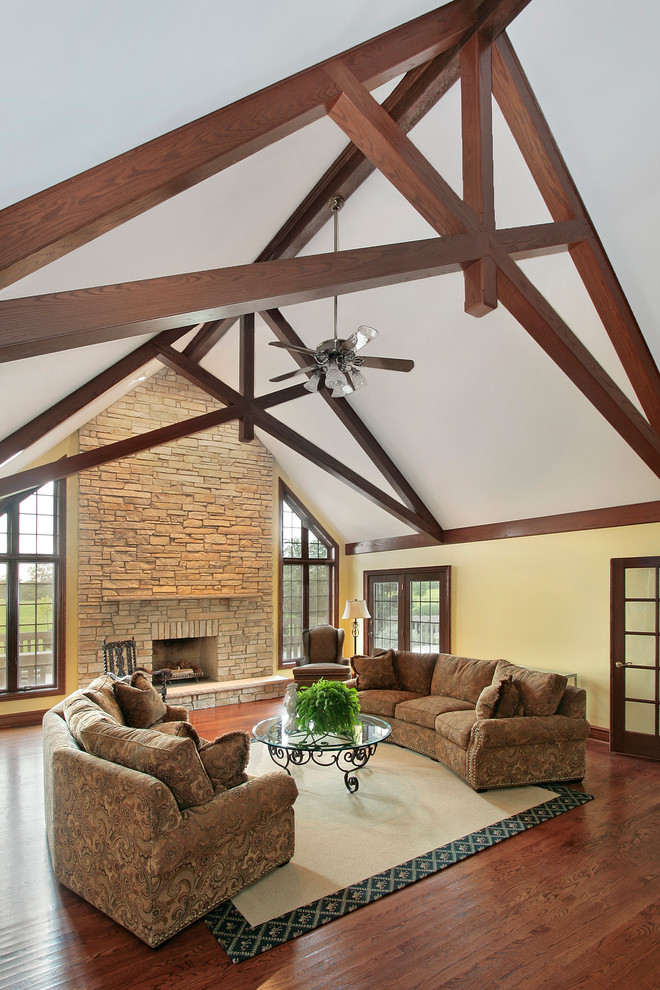 Faux Scissor Truss - Traditional - Living Room - Chicago - by  Architecturally Speaking | Houzz