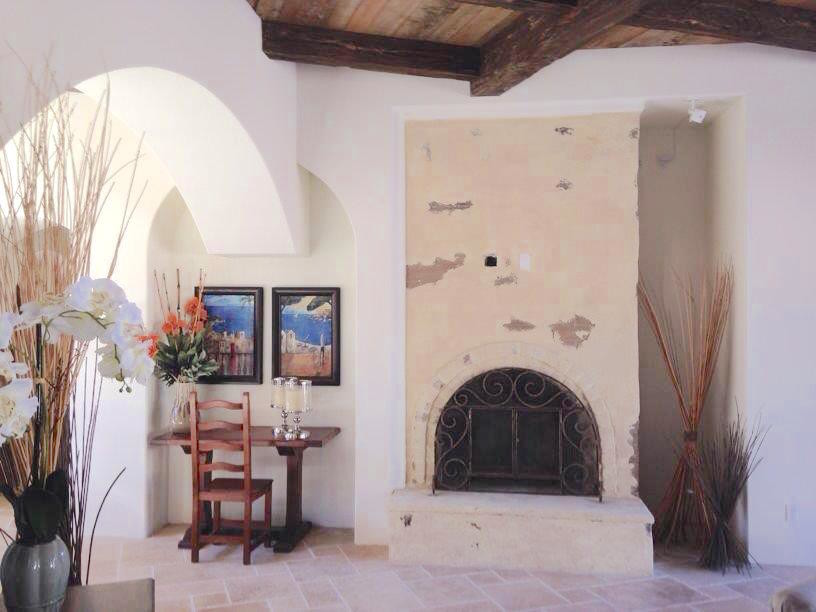 Photo of a medium sized mediterranean living room in San Diego.