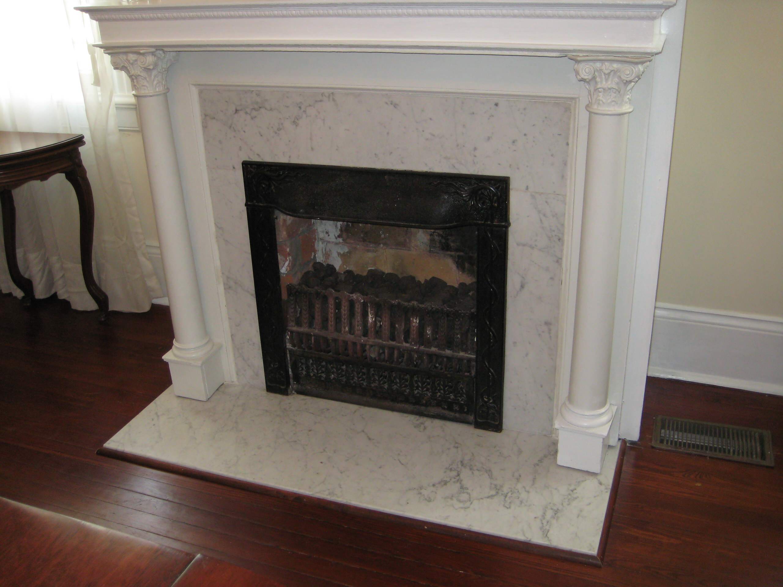 Fireplace: Carrera marble - Traditional - Living Room - New Orleans - by  LaBruyere Stone | Houzz