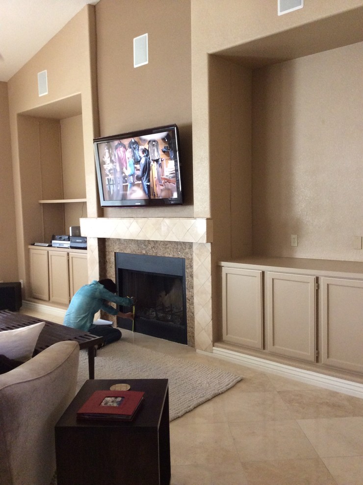 Fireplace remodel and new custom built ins Transitional Living Room