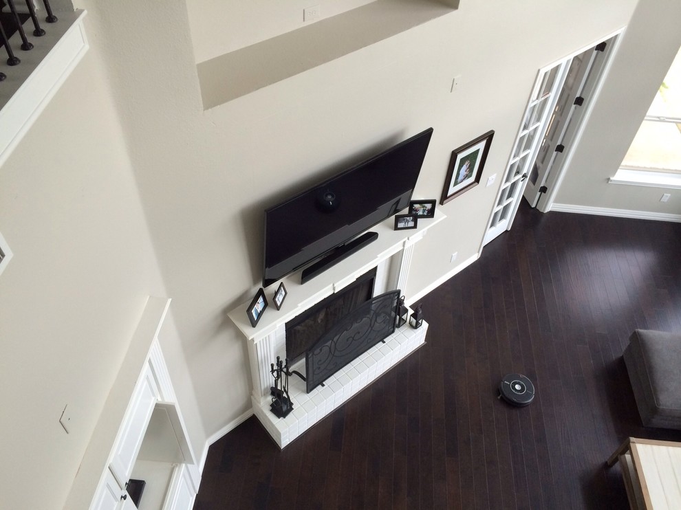 Fireplace TV Installation Traditional Living Room Dallas by