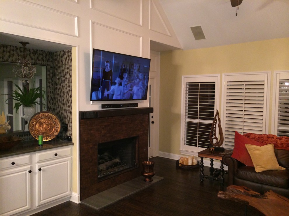 Fireplace TV Installation Traditional Living Room Dallas by