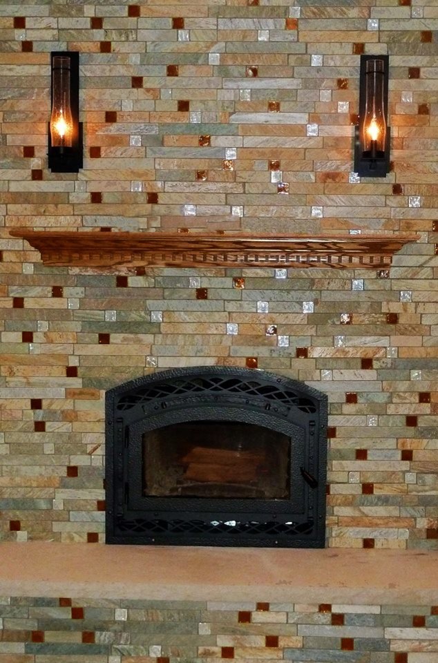 Inspiration for a mid-sized mediterranean living room remodel in Milwaukee with a standard fireplace and a stone fireplace