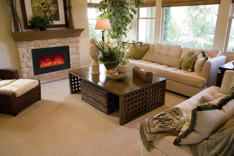 Fireplaces & Inserts Contemporary Living Room Omaha by