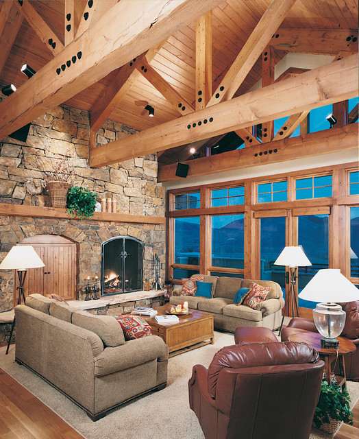 Fireplaces Rustic Living Room Boise by Kearns, McGinnis and Vandenberg, Inc. Houzz AU