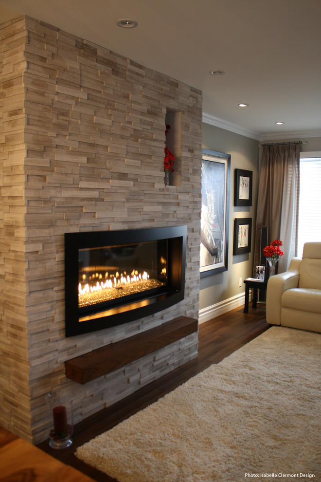 Fireplaces Contemporary Living Room Montreal by Realstone