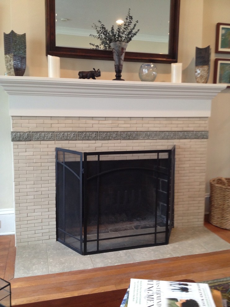 Fireplaces Traditional Living Room New York by Tile Designs of