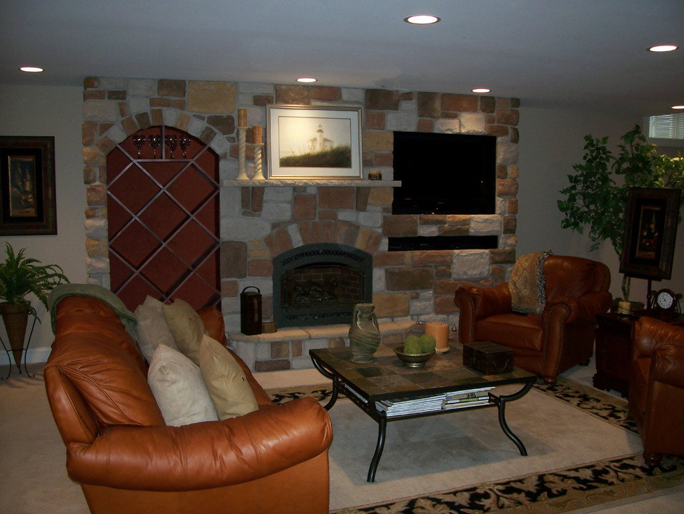 Fireplaces with TV Rustic Living Room Philadelphia by Pennwood