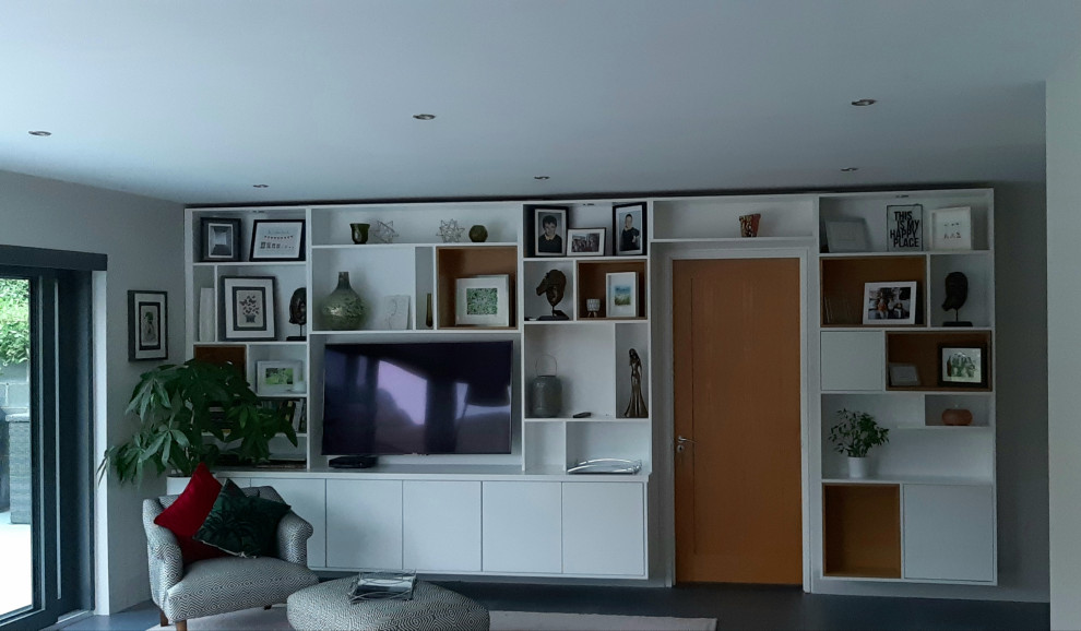 Floating open shelving/tv unit Modern Living Room by Paul Dunne Making Houzz