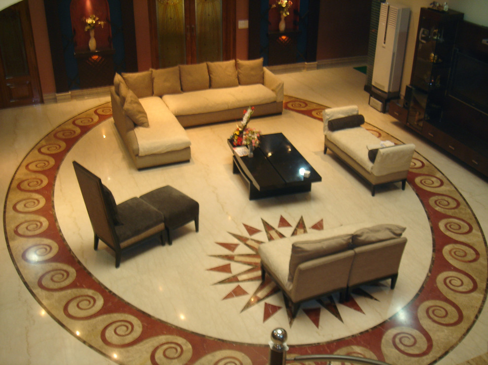 Photo of a world-inspired living room in Delhi.