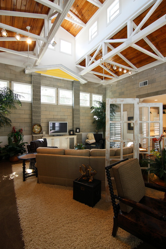 Florida Modern Cracker Traditional Living Room Orlando by
