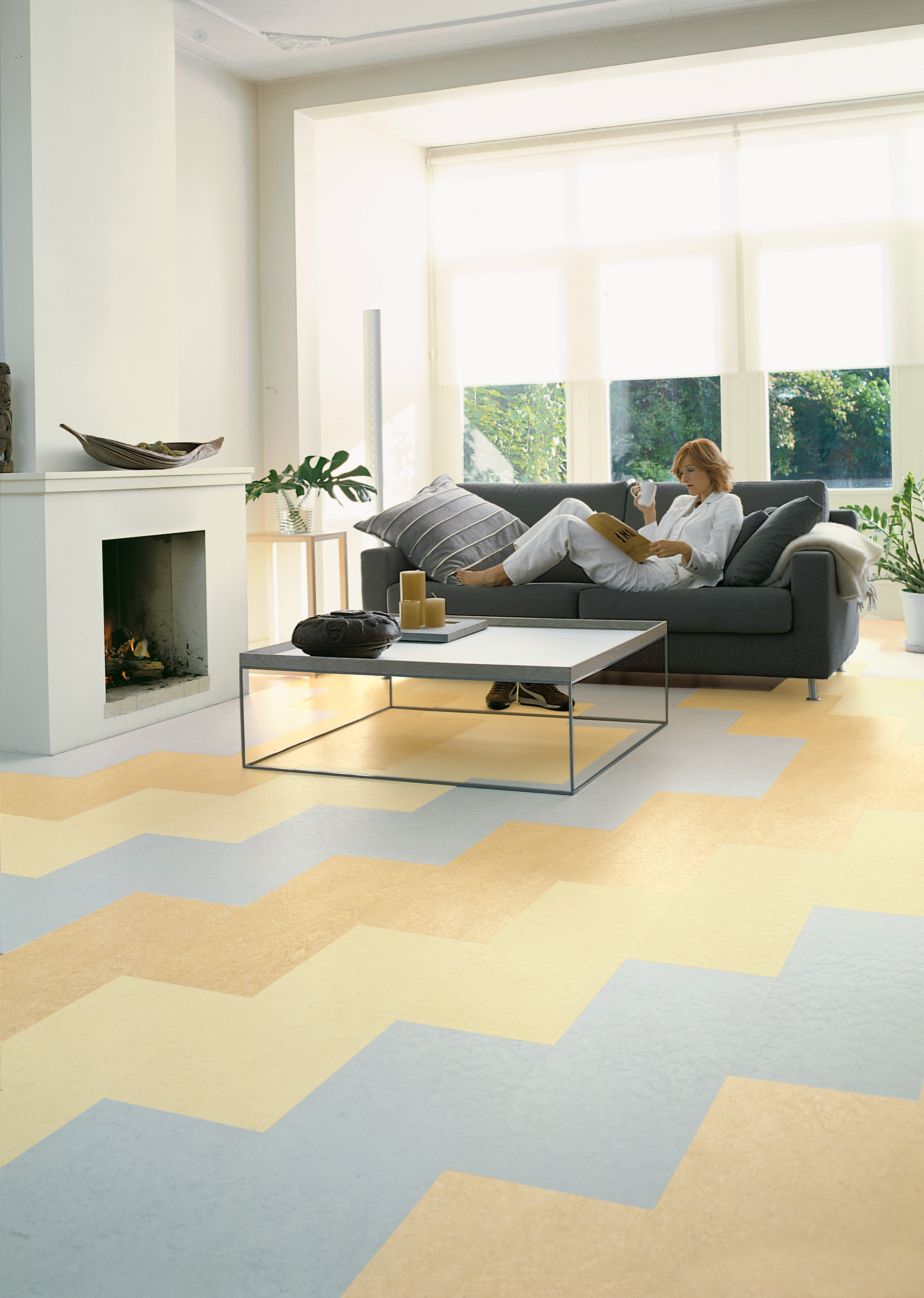 75 Linoleum Floor Living Room Ideas You'll Love - January, 2024