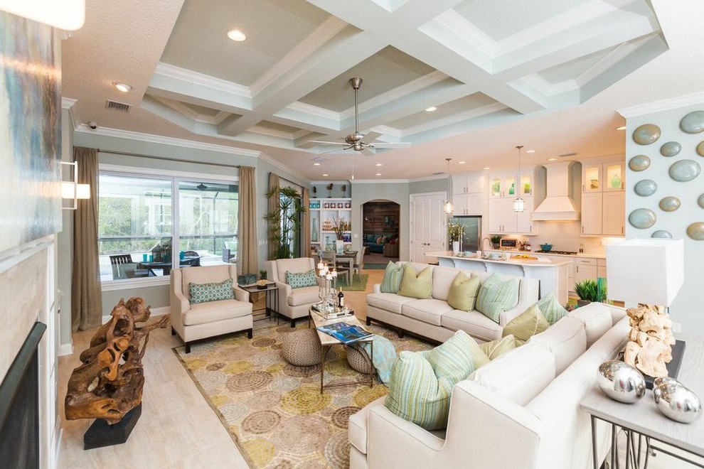 Inspiration for a transitional living room remodel in Jacksonville