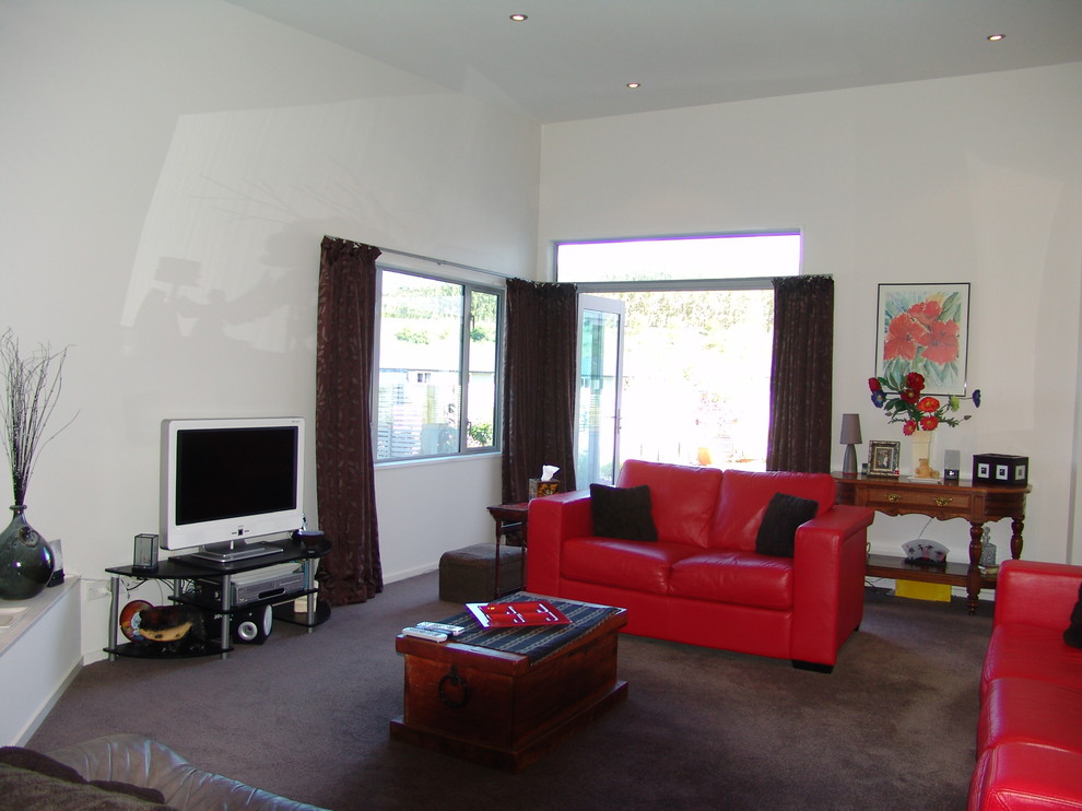 Modernes Wohnzimmer in Christchurch