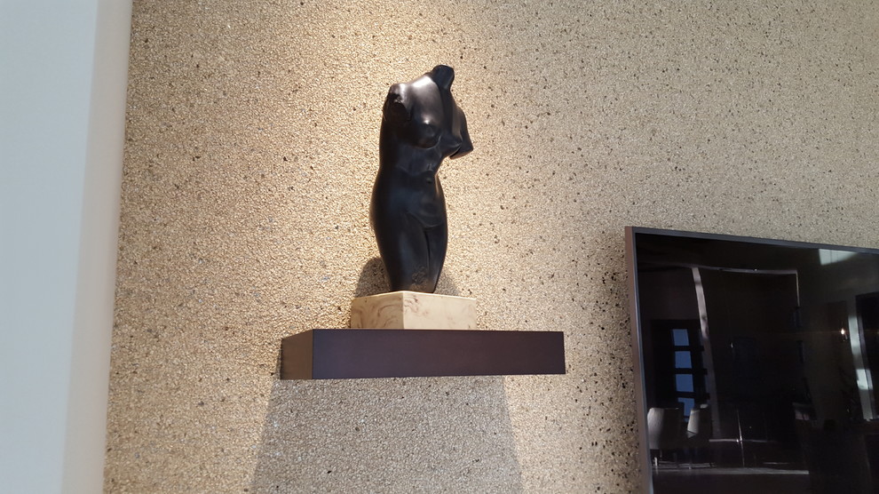 foyer bench and floating shelves Moderno Salón Miami de Top