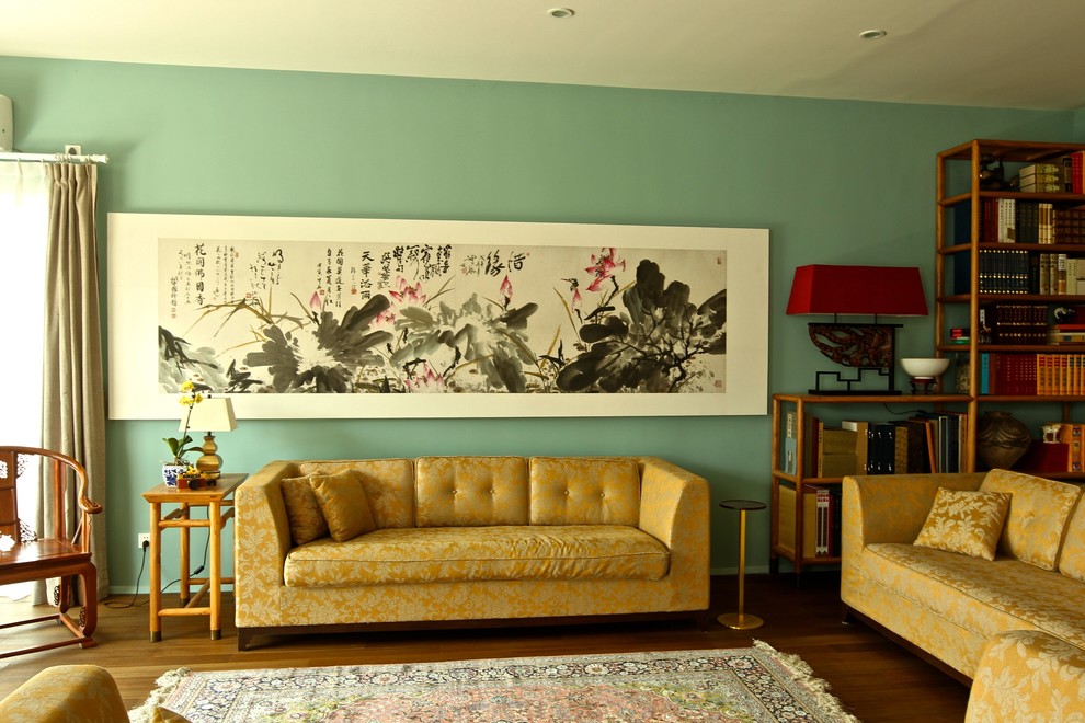 Exempel på ett asiatiskt vardagsrum
