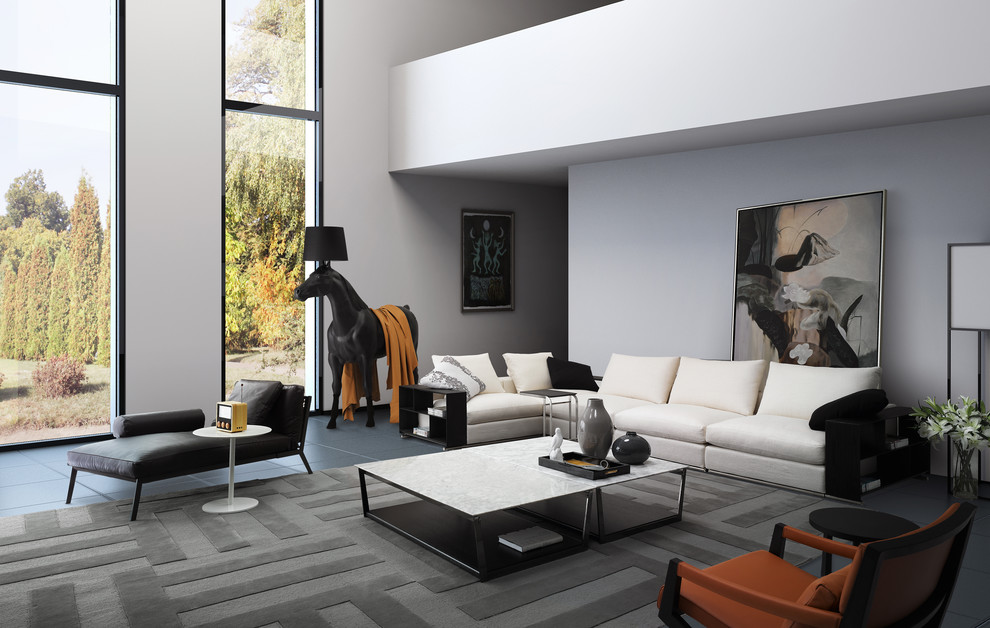 Inspiration for a contemporary living room remodel in Miami