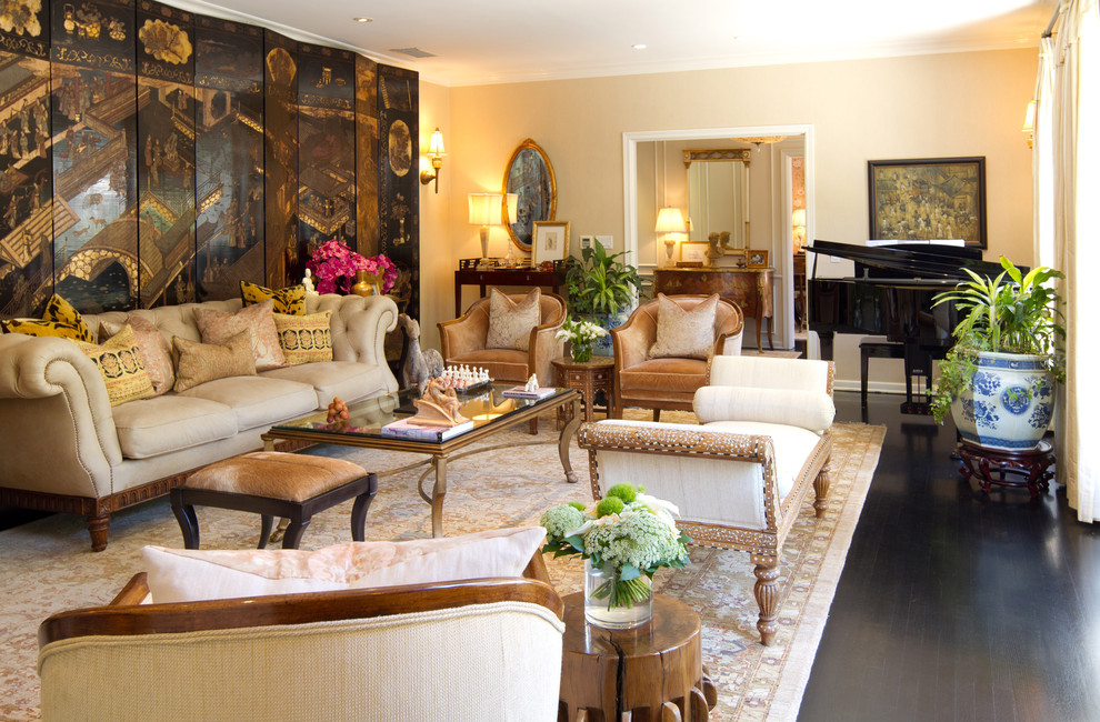 French Colonial Living Room Traditional Living Room Los Angeles