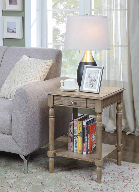 French Country End Table with Drawer and Shelf - Country - Living Room - Chicago - by ...