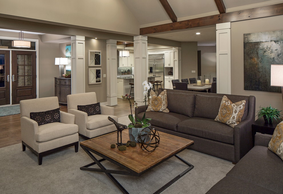 French Country Walkout Modern Living Room Omaha by Granville