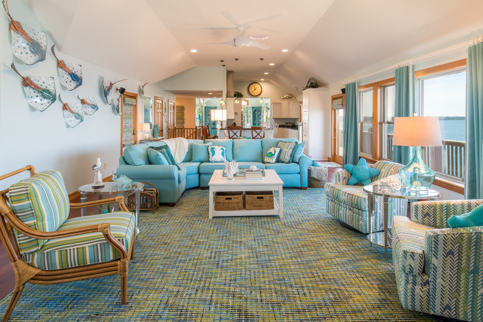 Frisco, NC Beach Cottage Interior Design Beach Style Living Room Other by Amy Hilliker