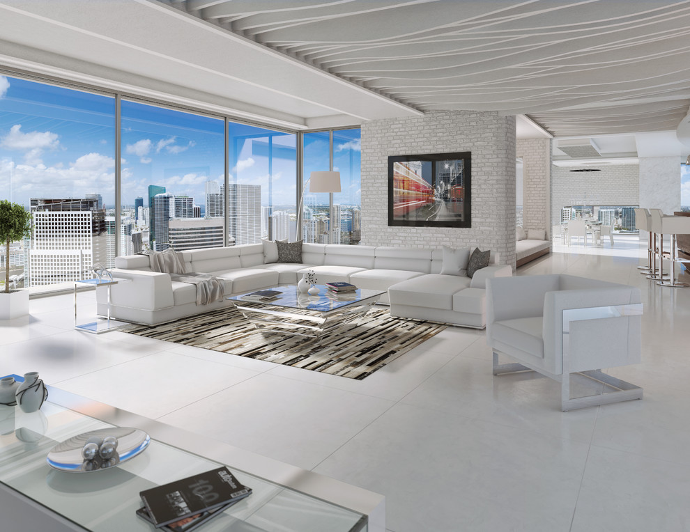 This is an example of a modern living room in Miami.