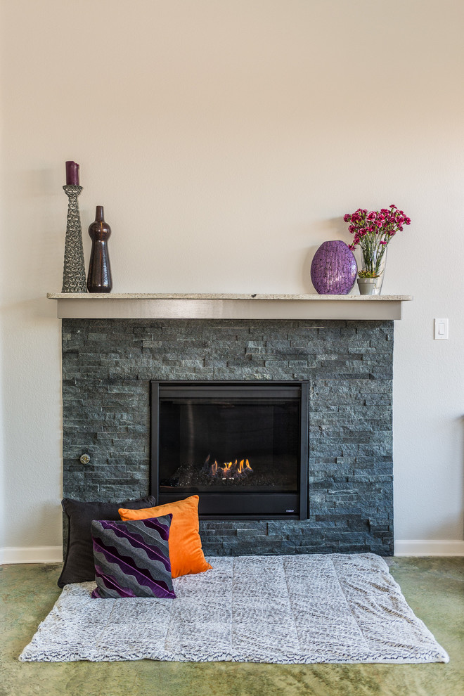 Functional Modern Kitchen & Fireplace Modern Living Room Dallas