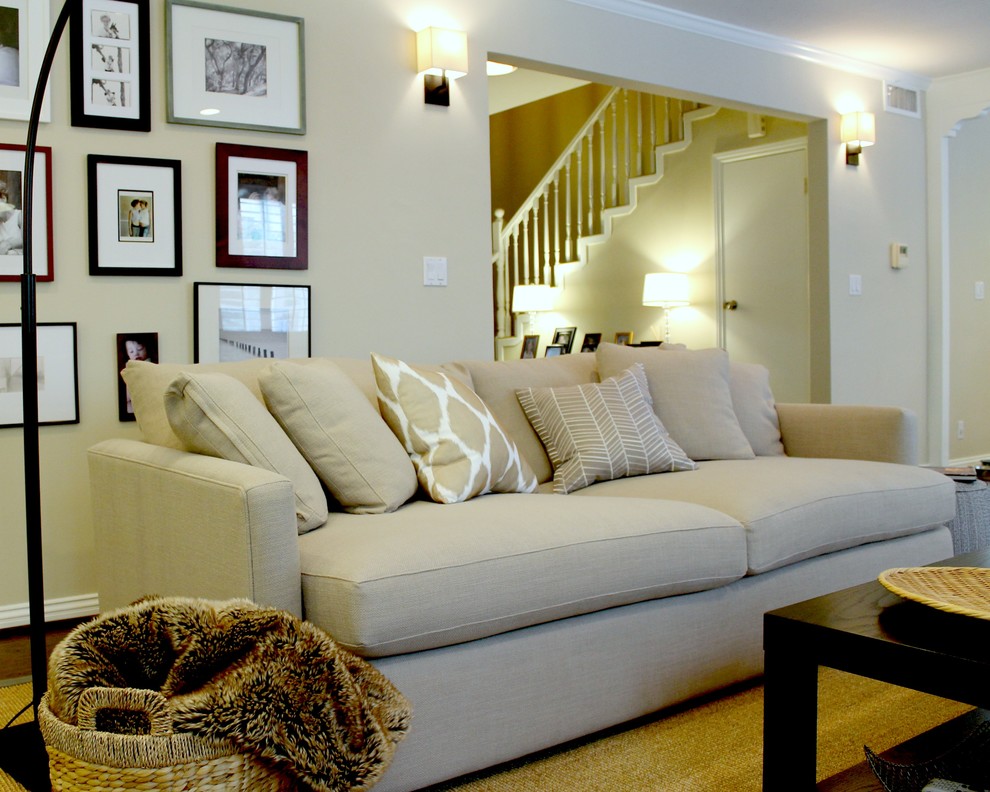 Fuzzy Throw and Glowing Sconces - Transitional - Living Room - Los ...