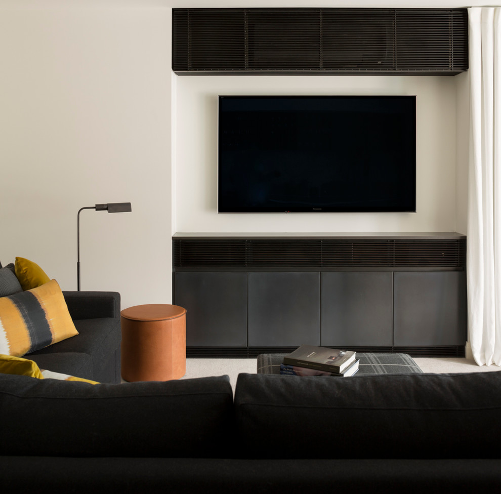 Example of a trendy living room design in Auckland