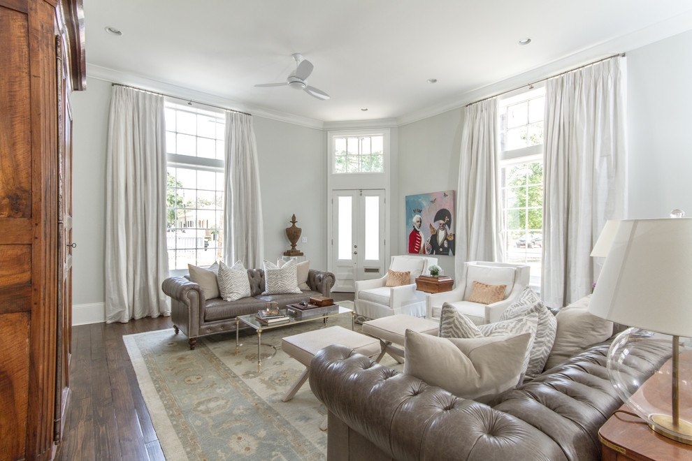 Living room - transitional living room idea in New Orleans