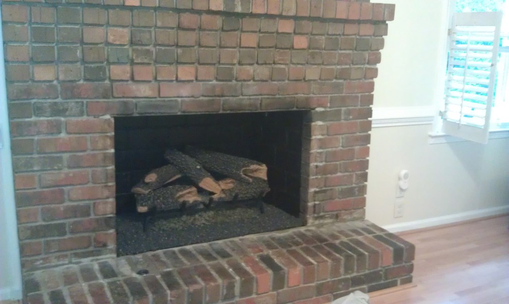 Gas log installation with new gas line. Traditional Living Room Atlanta by Atlanta