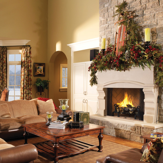 Holiday Themed Traditional Fireplace Design Collection by